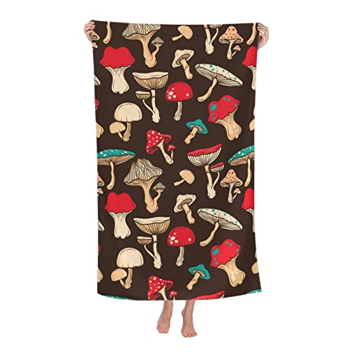 きのこ キノコ しいたけ (1) バスタオル 大判 吸水速乾 フェイスタオル 速乾 抗菌防臭加工 ふわふわ 赤ちゃん用 家庭用 子供 人気 アニメ グッズ キャラクター プレゼント 80×130cm Z151