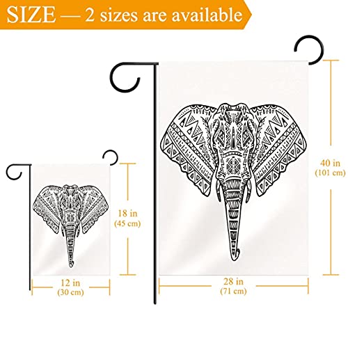 Drapeau éléphant blanc 30x45 cm en polyester pongé double face décor extérieur - 3