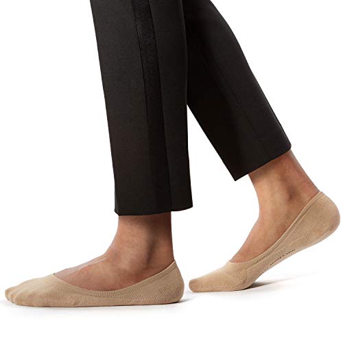 ENHANCED LOW-Cut Reinforced Antibacterial No Show Active SoleHugger Loafer Socks for Women - Guaranteed Non-Slip - Beige X-Large 2 Pairs