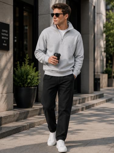 Image of Men's Cotton Fleece Half Zipper Sweatshirt