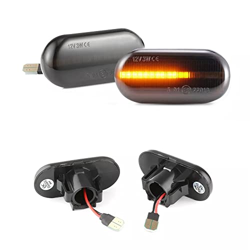 Opaltool Clignotant Dynamique à LED Indicateur de Rétroviseur Latéral Séquentiel pour Dacia Duster Dokker Lodgy Renault Megane Smart Fortwo 453 (Dynamique)