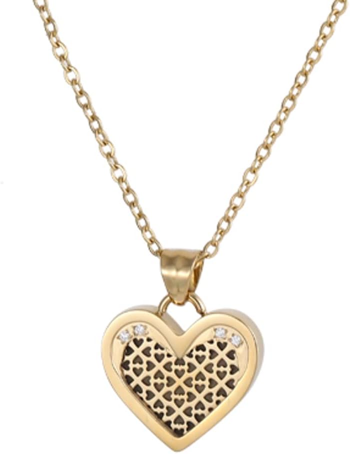 SENTIR Heart Sense Necklace: 14K Gold Jewelry Heart Pendant Cable Chain for Infusing Fragrance, Essential Oils, Perfume, Aroma Scents, Aromatherapy Diffuser Unique Gift Idea