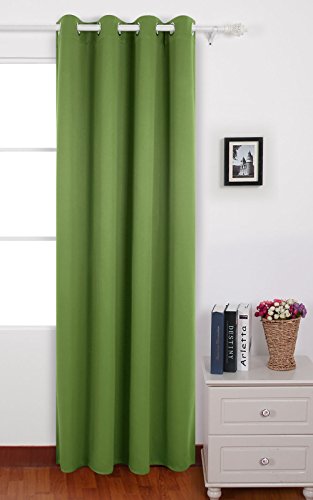 Image of Deconovo Darkening Thermal Insulated Blackout Grommet Window Curtain Panel for Living Room Green, 52x63 Inch
