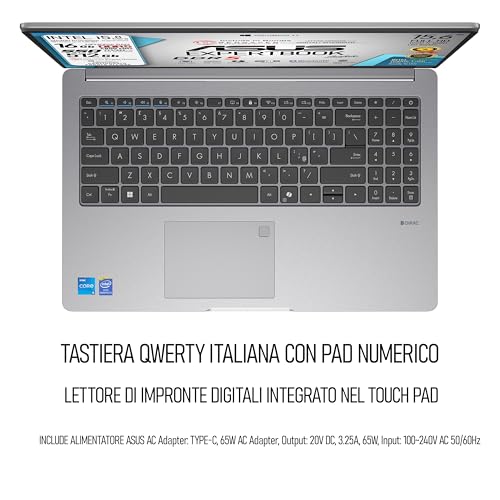 Expertbook, PC Portatile, cpu Intel Core i5 13420H 13Th 8Core, Ram DDR5, SSD pci Nvme, Display 15,6" FHD, Wi-Fi 6, 4 USB, BT, lan, CyberSaver, Win11, fingerprint - Notebook - Immagine 2