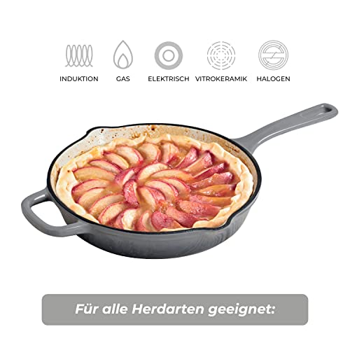 MasterPro-Unique-Sarten-de-Hierro-Fundido-de-245-cm-Color-Blanco-Fabricada-con-Hierro-Fundido-Mango-Ergonomico-Menaje-de-Cocina-Compatibles-con-Todo-Tipo-de-Cocinas