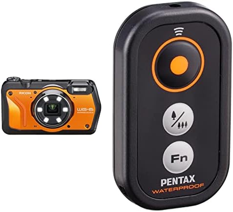 Ricoh WG-6 Webcam Orange Waterproof Camera 20MP Higher Resolution Images 3-Inch LCD 20m Shockproof 2.1m Underwater Mode 6-LED Ring Light for Macro Photography with Pentax Waterproof Remote Control