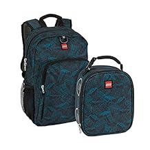 LEGO Heritage Classic Backpack and Lunchbox 2-Piece Combo Set, Matching Back to School Pack and Lunch Kit, Blueprint