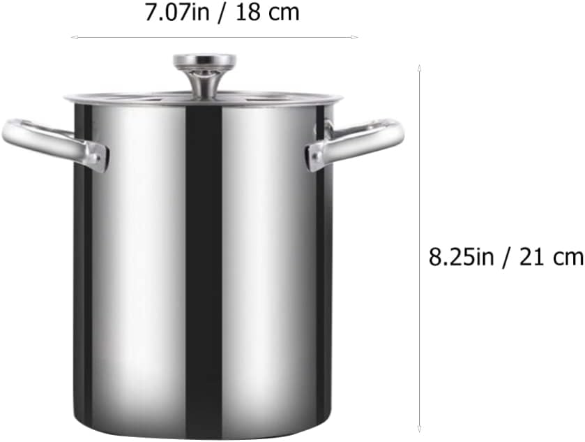 Hemoton 1set Frying Pot Deep Fryer for Gas Electric Stoves Portable Soup Pot Handle for Cooking Asparagus and Pasta