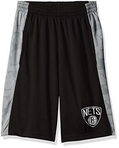 Outerstuff NBA NBA Youth Boys Brooklyn Nets Shooter Sublimated Mesh Short, Black, Youth Medium(10-12)
