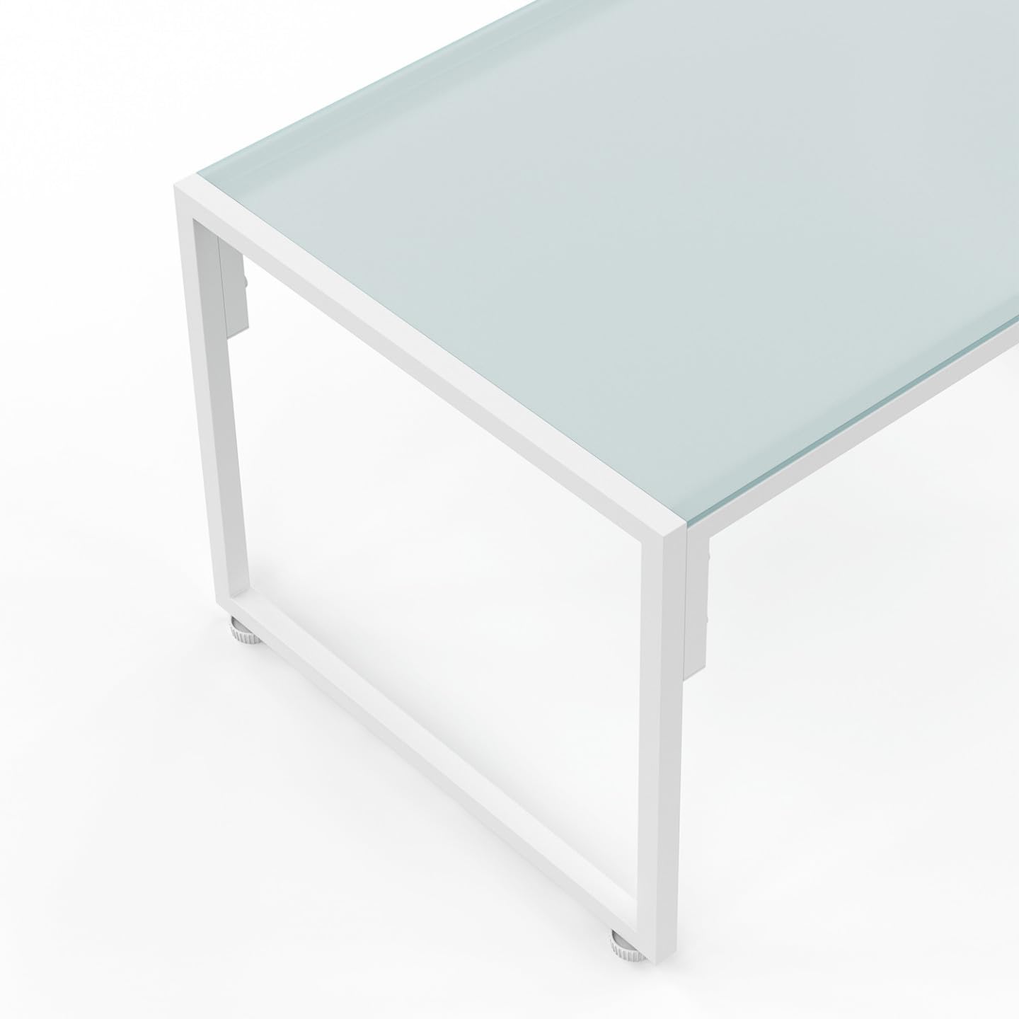 IDMarket - Salón de jardín bajo Nairobi 4 plazas de acero blanco y cojines beige
