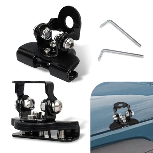 Image of winterrock 2PCS LED Hood Mounts, Stainless Steel LED Light Bar Mounting Brackets, Adjustable Hood Ditch Light Brackets, Waterproof Hood Grille LED Light Base, Universal for SUV Truck(Black)