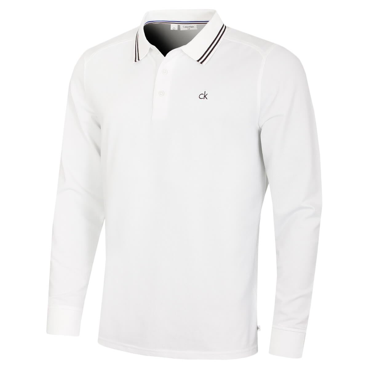 Calvin Klein Mens Campus Long Sleeve Polo Shirt - White - XXXXXL
