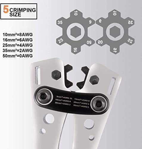 Sanuke Battery Cable Lug Crimping Tool Kit For Awg 8-1/0 Electrical Lug Crimper With 60Pcs Wire Lugs And Heat Shrink Tubing #TOP3