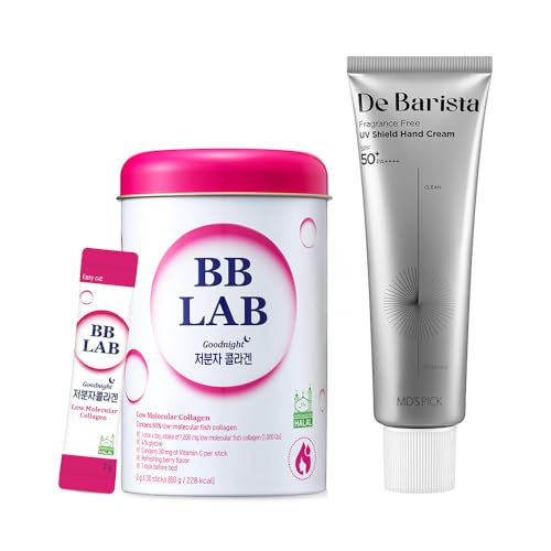 [Radiant Night & Day Gift SET] Goodnight Collagen, Sunsheild Handcream, Powder Stick, Halal Certified, Korean Fish Collagen for woman, Vitamin C, Fast Absorption, UV Protect,Fragrance-Free, Vegan