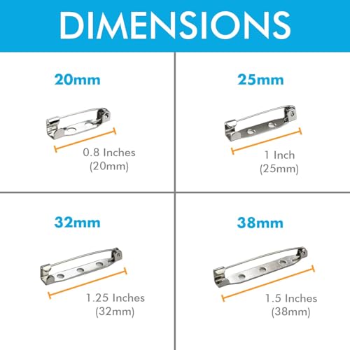 Image of Brooch Pins Pack 100 Pcs of Metal Brooch Pin,Backs Safety Clasp Brooch Pin, Jewelry Pins for DIY Craft Making (25mm)