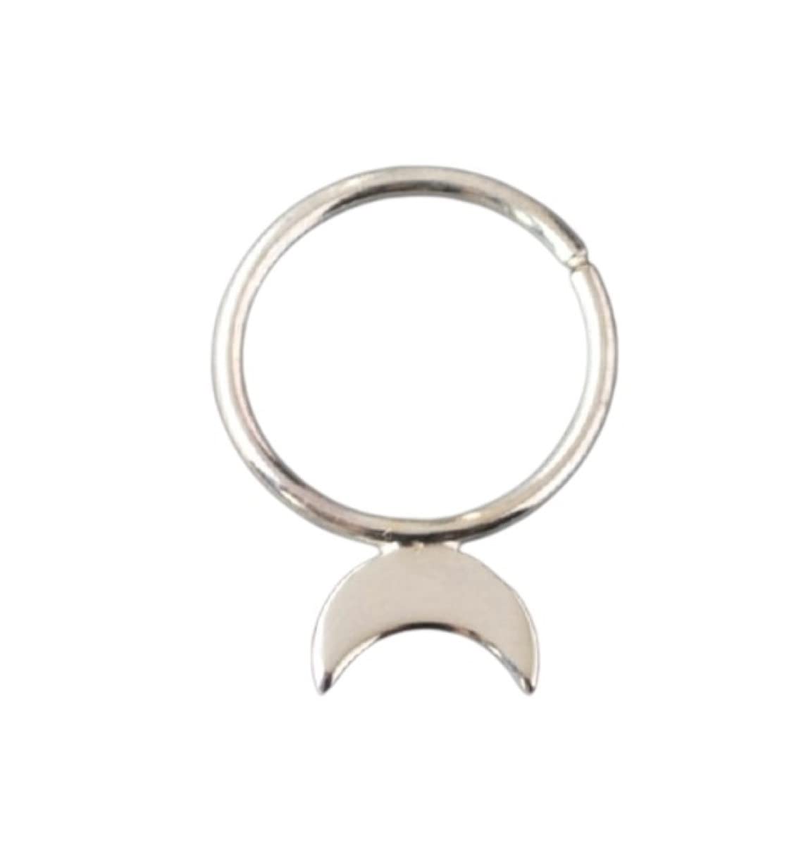 925 Silver Half Moon Septum Nose Ring, Attractive Nose Pin Silver For Womens/Girls (B09J39JFW6) Amazon Price History, Amazon Price Tracker