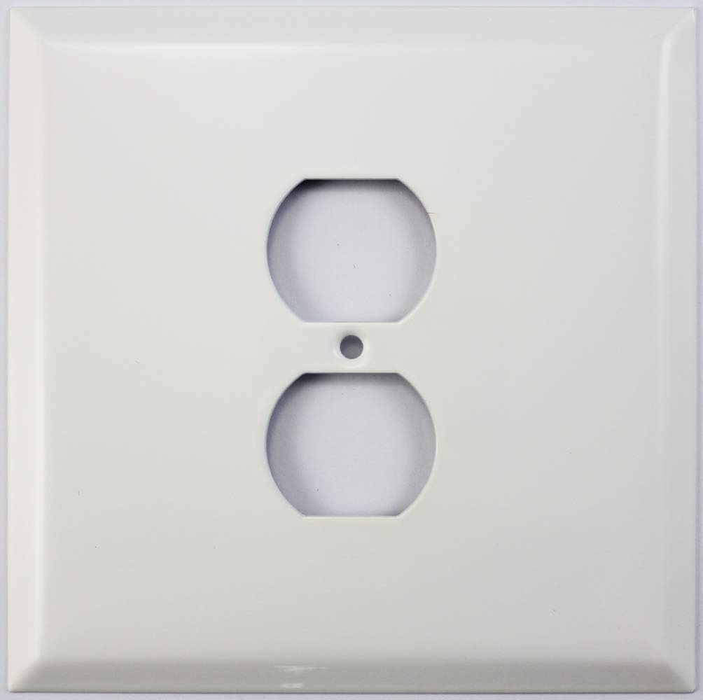 Over Sized Jumbo Smooth White 2 Gang Wall Plate 1 Duplex Electrical Outlet