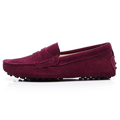 ANUFER Women's Classic Suede Penny Loafers Comfort Handmade Slipper Moccasins2