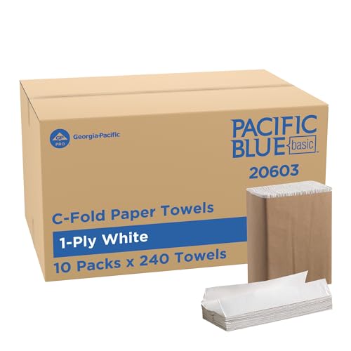Pacific Blue Basic by Georgia-Pacific PRO C-Fold Paper Towels White 10.1 x 12.7 (LxW) 240 Towels Per Pack 10 Packs Per Case 20603