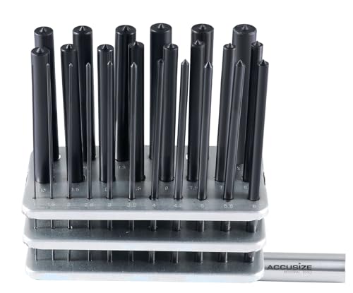 Accusize Industrial Tools 4-7/8 25pc Transfer Punch Set 1.0mm - 13.0mm by 0.5mm 0250-0025