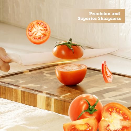 8 Piece Kitchen Knife Block Set with Sharpener,Dishwasher Safe,German Stainless Steel with Ergonomic Handle Anti-slip Handle - Image 4