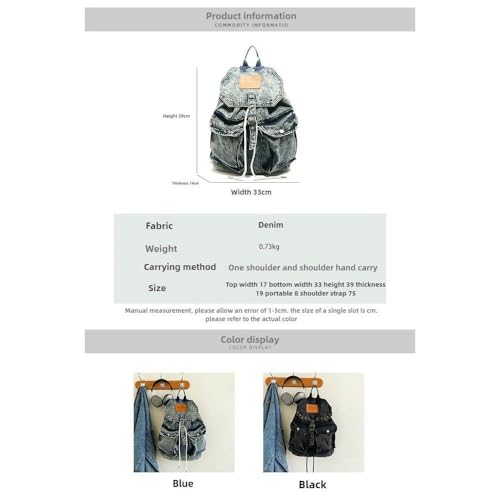 Sac à dos de luxe en denim GLDFW grand format aux finitions soignées - 7
