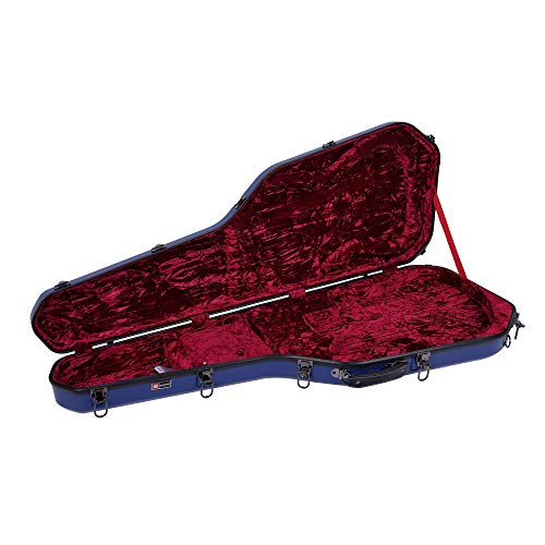 Image of Crossrock Fiberglass Electric Guitar Case for Jazz Mater Style, Navy Blue (CRF1000JMNVBL)