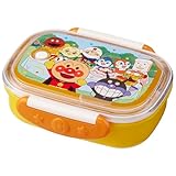 レック アンパンマン 抗菌 ロック式 おべんとう箱 280mL (イエロー) エア調整弁付き/日本製/電子レンジ 食洗機 OK/仕切り付き