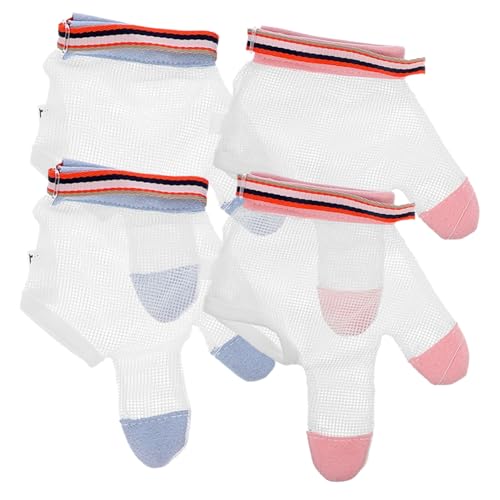 DECHOUS Thumb Sucking Gloves for Infants 2 Pairs Baby Finger Protectors Anti-Biting Thumb Covers Portable Stop Sucking Tool Soft Material for Teething Boys and Girls Random Color