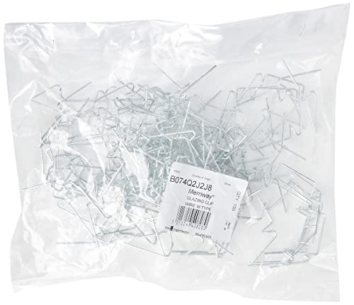 Merriway BH05303 (100 Pcs) Greenhouse Glazing Clip Wire W Type - Pack of 100 Pieces, White