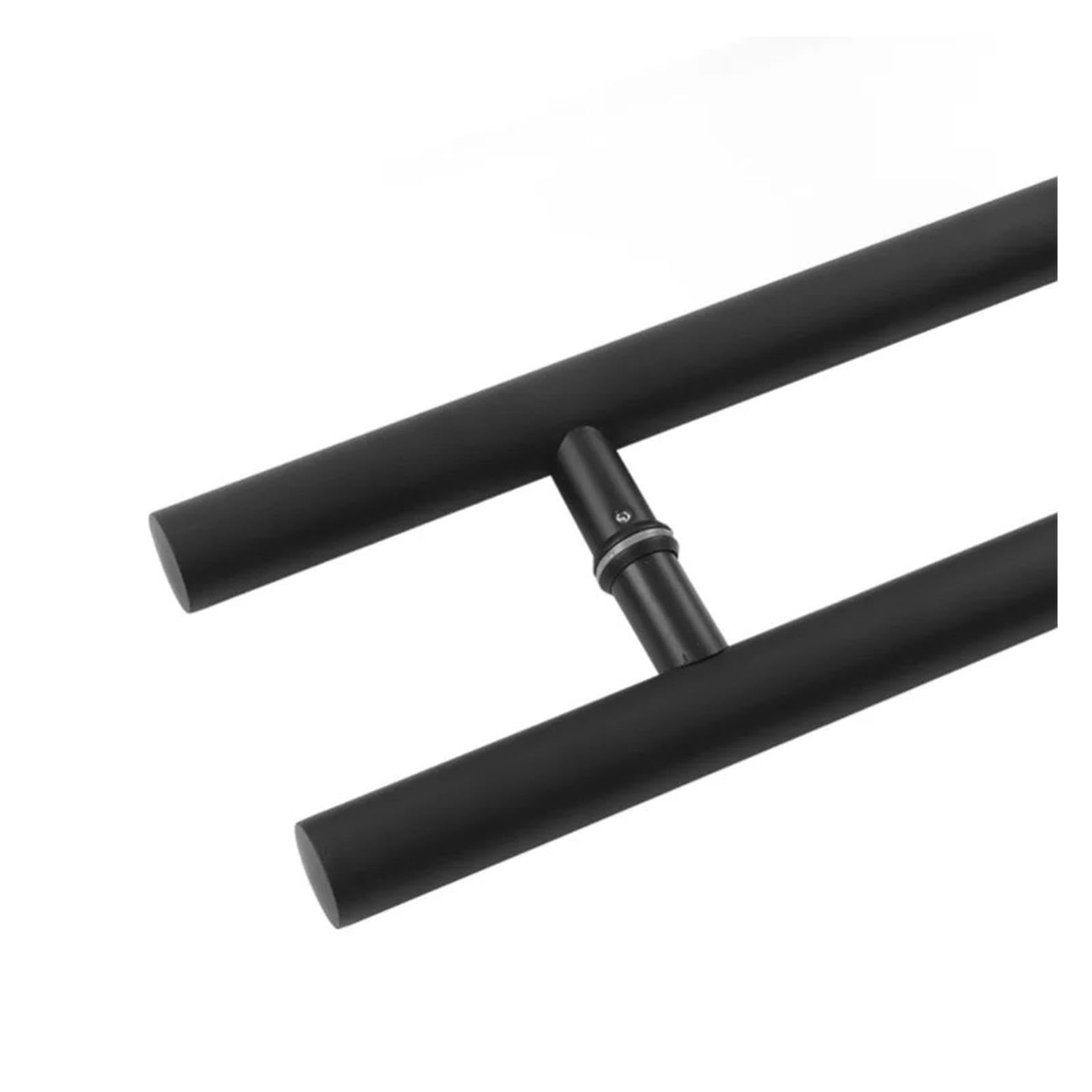 Manija De Puerta De Vidrio De Acero Inoxidable Negro, De Vaivén For Entrada