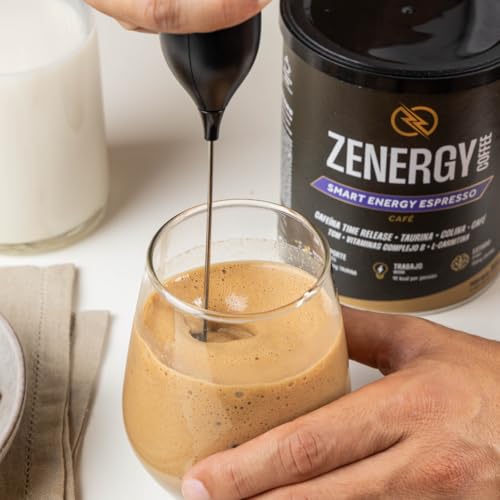 ZENERGY COFFEE – Nahrungsergänzung | Superkaffee-Pulver Espresso Geschmack | Mit MCT-Öl, L-Carnitin, B-Vitaminen & Time-Release Koffein | Energie & Fokus ohne Nervosität | 300 g