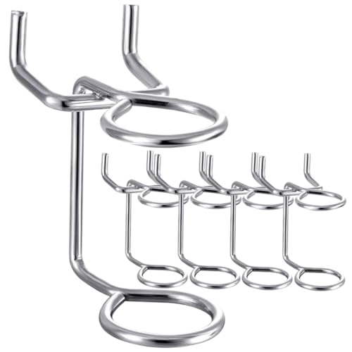 MUCKLILY 5pcs Metal Pegboard Screwdriver Holders Tool Utility Hooks Iron Ring Tool Holder Garage Pegboard Organizer Easy to Install No Nails Needed