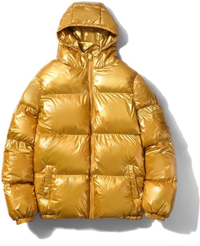 Doudoune à capuche brillante hommes imperméable et chaude pour l'hiver - 2