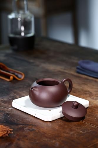 Image of Xishi Teapot 9oz Chinese Yixing Zisha Clay Pot Snap-lid Ceramics Purple Sand Mud Kungfu Tea Set Kettle 14 Hole Filter (purple 270ml)