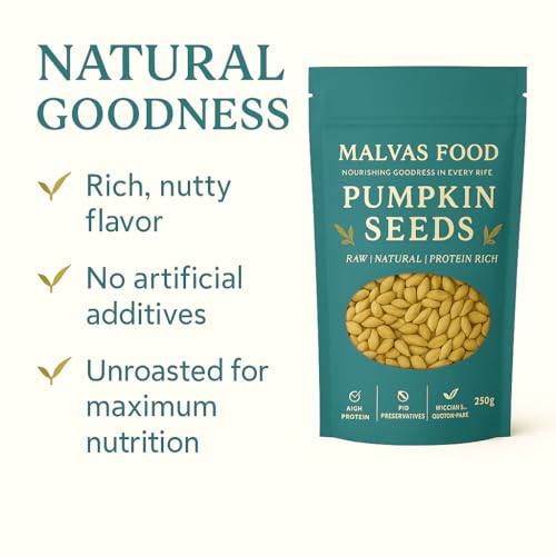 Image of Malvas Food Pumpkin Seeds 200 g (Pack of 4) | 100% Natural Seeds for Eating | Healthy Snack for Weight Management | Protein - Rich Superfood Healthy Snacks Diet Food | Raw & Premium Pumpkin Seed
