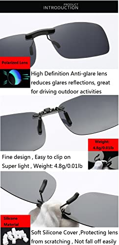 Image of Polarized Clip Sunglasses for Prescription Eyeglasses-Clip on Sunglasses