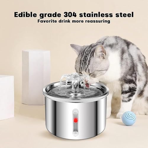 Fuente de agua automática para gatos de acero inoxidable 2L miniatura 4