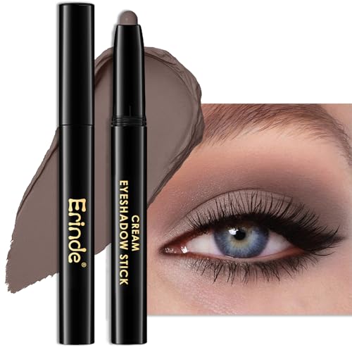Erinde Waterproof Cream Eyeshadow Stick, Cool Taupe Brown Matte Eye Shadow Sticks, Cream to Powder...