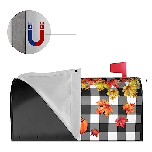 Image of Welcome Fall Mailbox Covers Magnetic Standard Size 18 inch X 21 inch Autumn Pumpkin Mail Box Cover Happy Fall Post Letter Magnetic Mailbox Covers for Outdoor Garden Yard