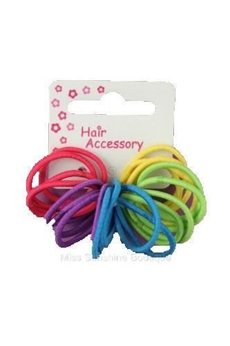 20 Girls Bright Small Hair Elastics IN8146