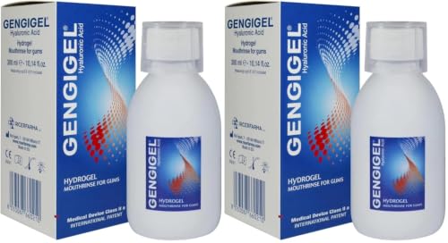 Image of Gengigel Hyaluronic Acid Mouthrinse (300 ml), Oral Care Solution for Gum Health, Reduces Discomfort, Helps Relieve Gum Recession & Gingivitis, No Alcohol or SLS, Vegan & Kosher (Pack of 2)