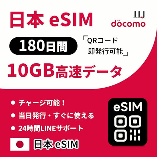 y IIJ docomo {eSIMz 180 10GBf[^ s\ f[^ʐMp {p ȒPݒ `[W\ 24LINET|[gb{ vyChSIMJ[h (180 10GB)