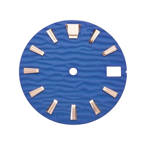 Briny River Esfera de Repuesto para Reloj Blue Wave de 28,5 Mm Compatible con NH35 El Movimiento Compatible con Seiko SKX007 009