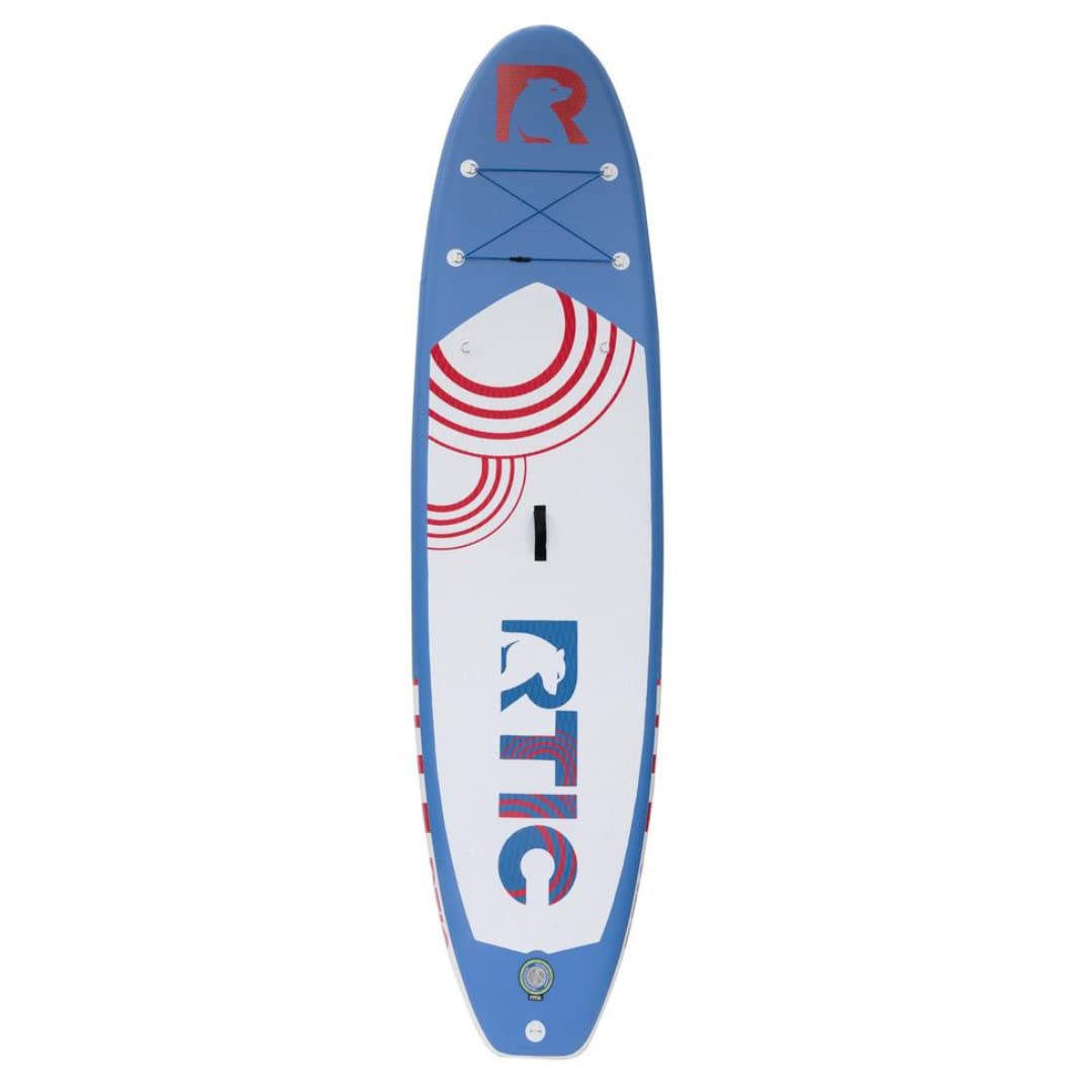 ISLE Glider Rigid Epoxy Stand Up Paddle Board with SUP Package — Wood Grain Board Includes Paddle, Leash, Fin — 10'10