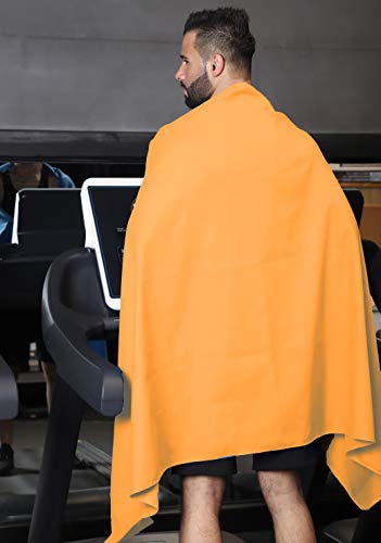 Rainleaf Microfiber Towel Perfect Travel & Sports &Beach Towel. Fast Drying - Super Absorbent - Ultra Compact. Suitable for Camping, Backpacking,Gym, Beach, Swimming,Yoga,Orange,30 X 60 Inches