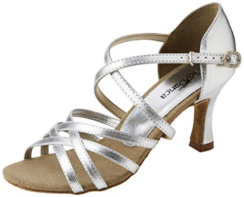So Danca Bl164, Zapatos de Baile de Sociedad y Latina para Mujer, Plateado (Silver Silver), 37 EU
