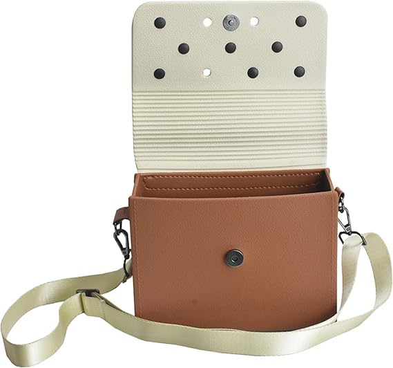 Women's rubber tote bag, 8 charms, adjustable shoulder strap, DIY waterproof and wear-resistant, EVA hollow crossbody bag4