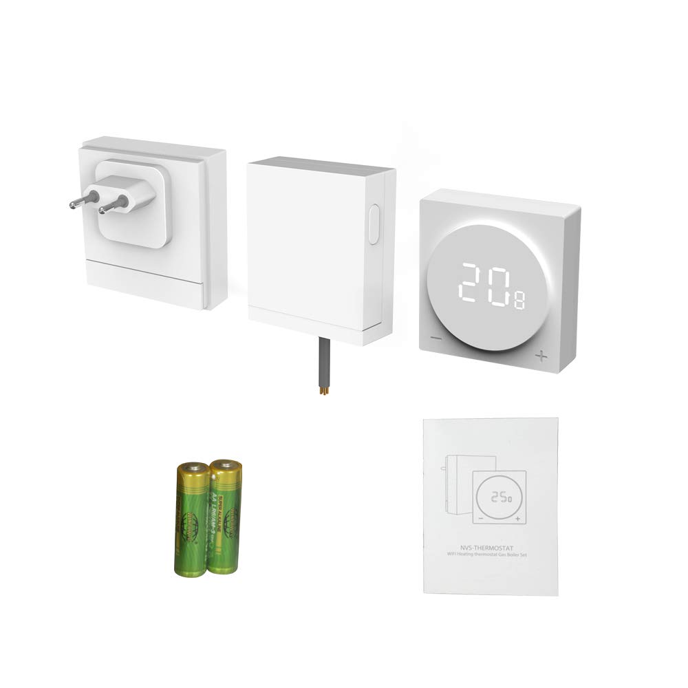 Nivian Termostato intelligente Wi-Fi per caldaia singola, compatibile con Amazon Alexa e Google Home, controllo remoto con app Tuya