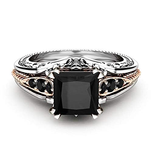 Bague argent 925 onyx noir coupe carrée marcassite oxyde de zirconium - 2